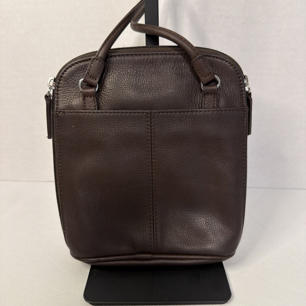 Fossil Black Leather Crossbody Bag Small Zip Around Shoulder‎ Purse